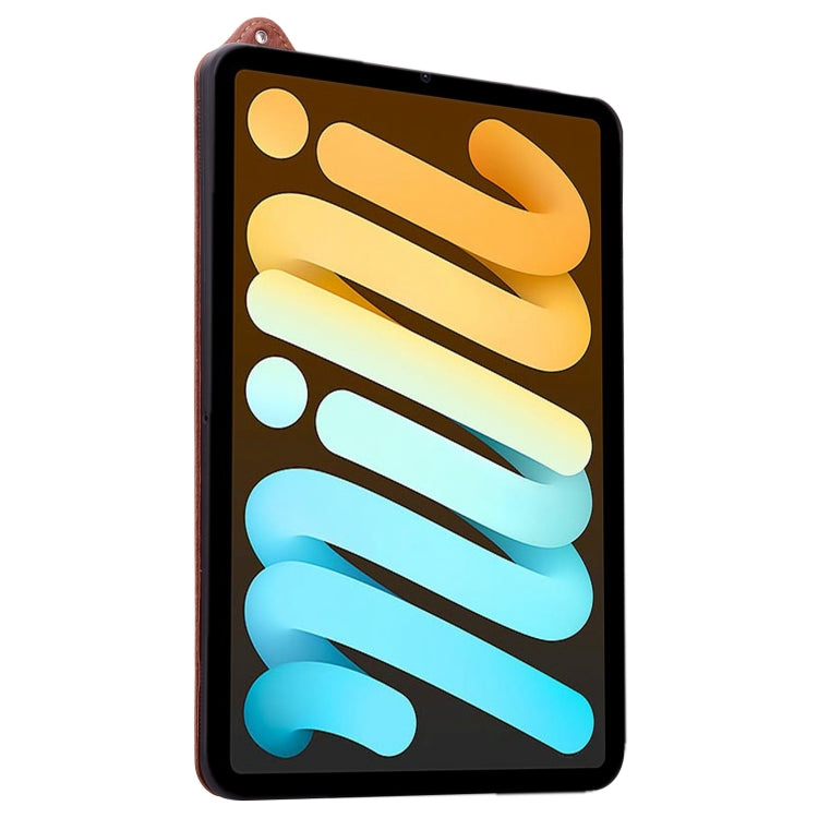 For iPad mini 6 / mini 2024 TPU Leather Back Tablet Case with Wristband