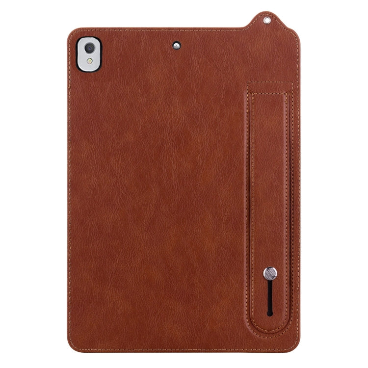 For iPad Pro 9.7 / 9.7 2018 / 2017 TPU Leather Back Tablet Case with Wristband