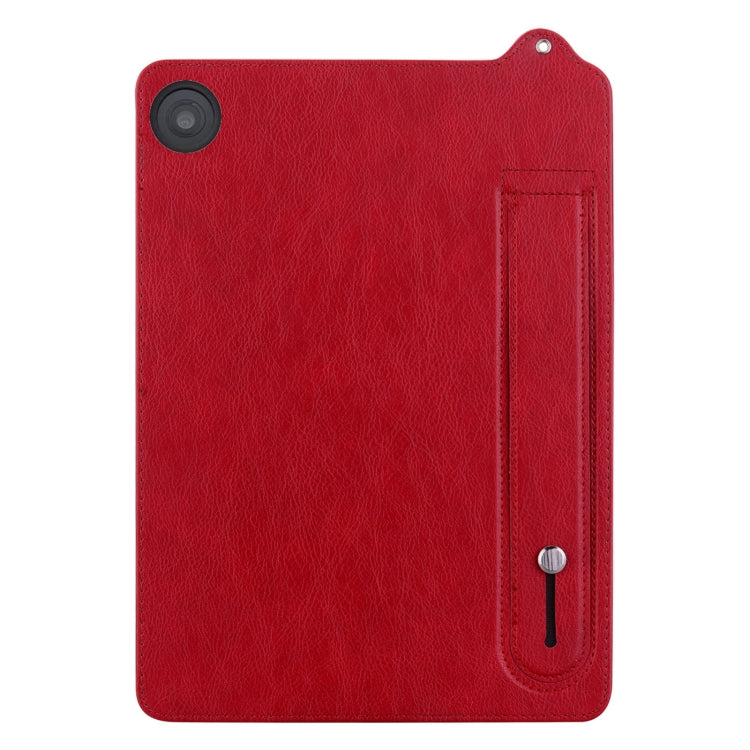 For Amazon Fire HD 8 2018 / 2017 TPU Leather Back Tablet Case with Wristband