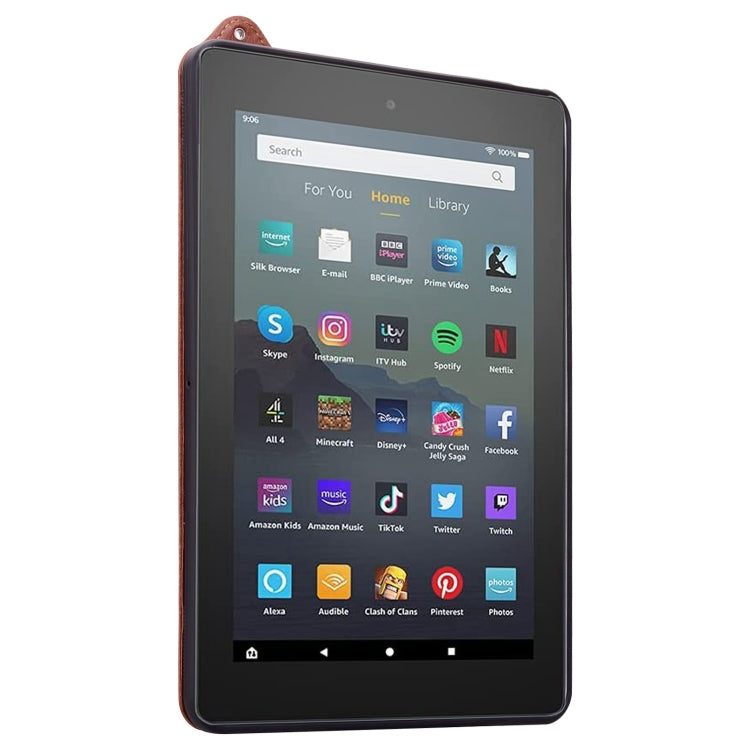 For Amazon Fire HD 8 2018 / 2017 TPU Leather Back Tablet Case with Wristband