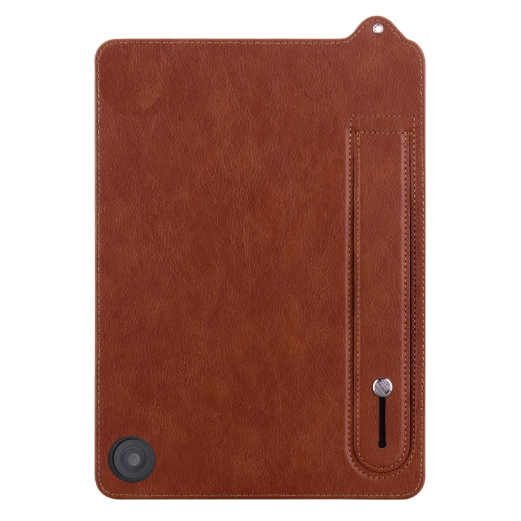 For Amazon Kindle Fire HD10 / HD10 Plus TPU Leather Back Tablet Case with Wristband