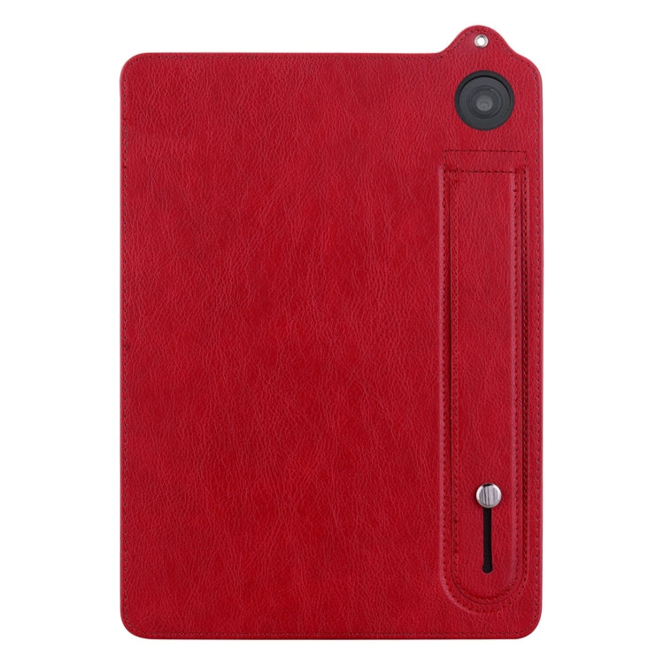 For Amazon Kindle Fire 7 12th 2022 TPU Leather Back Tablet Case with Wristband