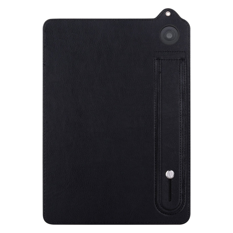 For Amazon Kindle Fire 7 12th 2022 TPU Leather Back Tablet Case with Wristband