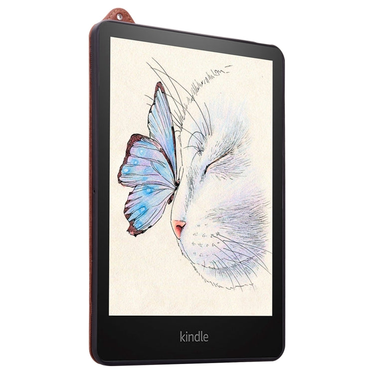 For Amazon Kindle Paperwhite 5 11th TPU Leather Back Tablet Case with Wristband