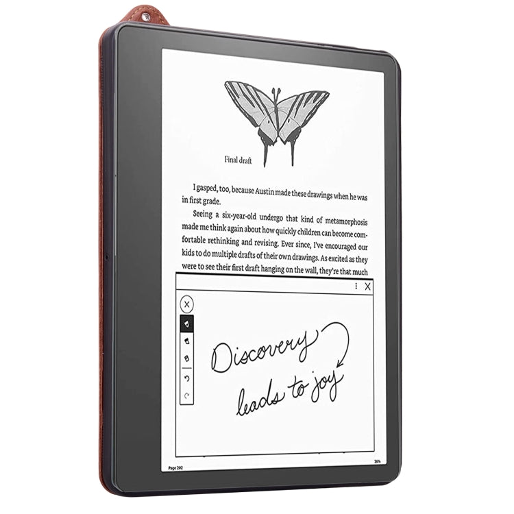 For Amazon Kindle Scribe 10.2 2024 TPU Leather Back Tablet Case with Wristband