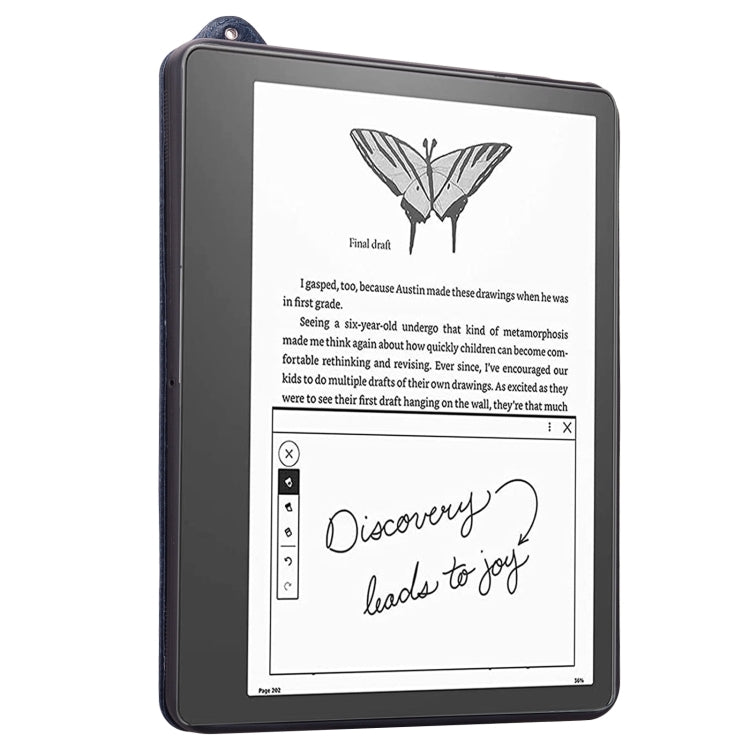 For Amazon Kindle Scribe 10.2 2024 TPU Leather Back Tablet Case with Wristband