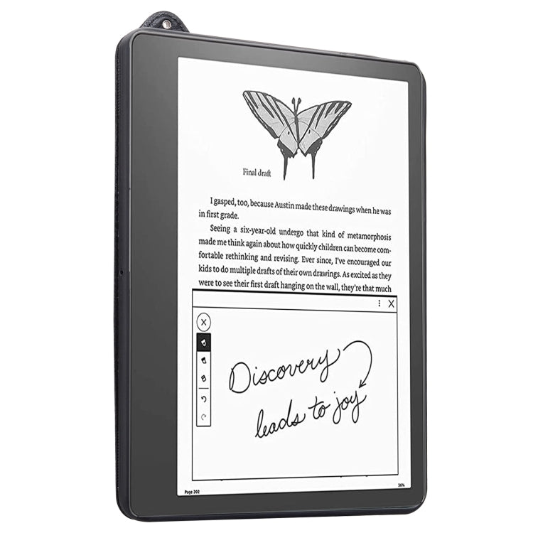 For Amazon Kindle Scribe 10.2 2024 TPU Leather Back Tablet Case with Wristband