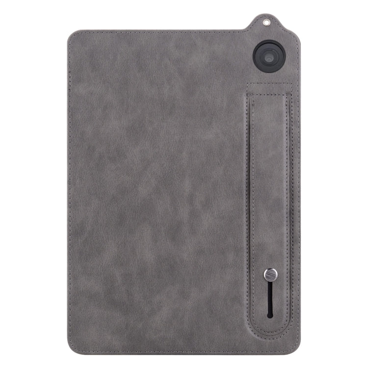 For Amazon Kindle HD8 / HD8 Plus 2024 TPU Leather Back Tablet Case with Wristband