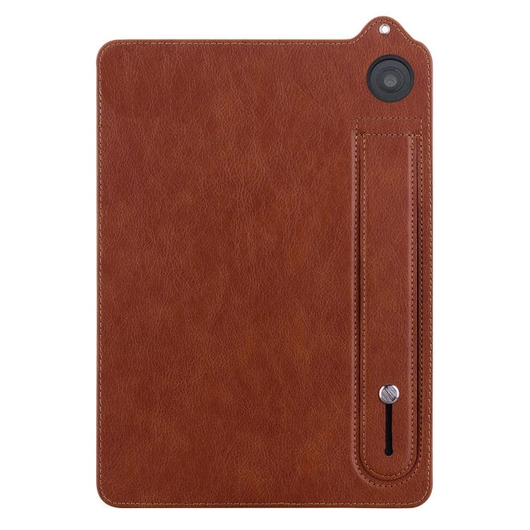 For Amazon Kindle HD8 / HD8 Plus 2024 TPU Leather Back Tablet Case with Wristband