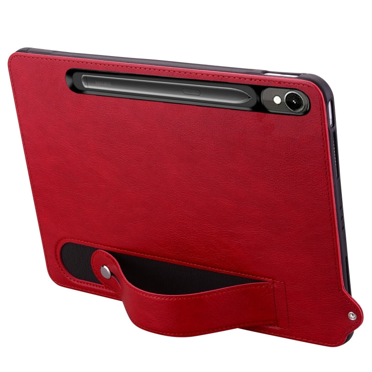 For Samsung Galaxy Tab S10 / S9 / S11 TPU Leather Back Tablet Case with Wristband
