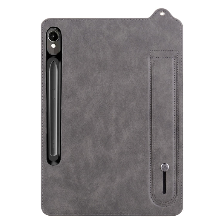 For Samsung Galaxy Tab S10 / S9 / S11 TPU Leather Back Tablet Case with Wristband