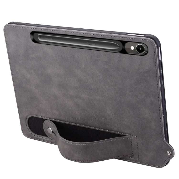 For Samsung Galaxy Tab S10 / S9 / S11 TPU Leather Back Tablet Case with Wristband