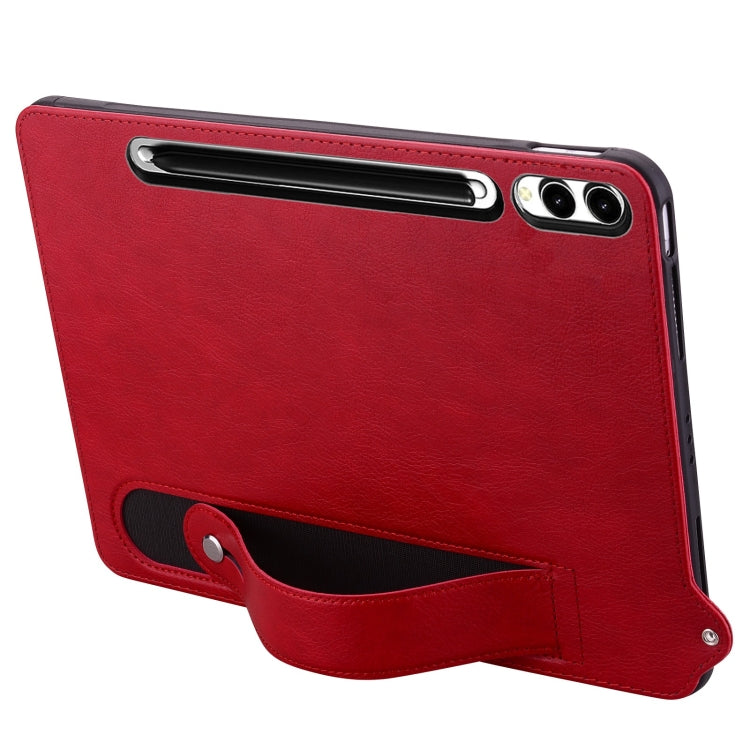 For Samsung Galaxy Tab S10+ / S9+ / S8+ TPU Leather Back Tablet Case with Wristband