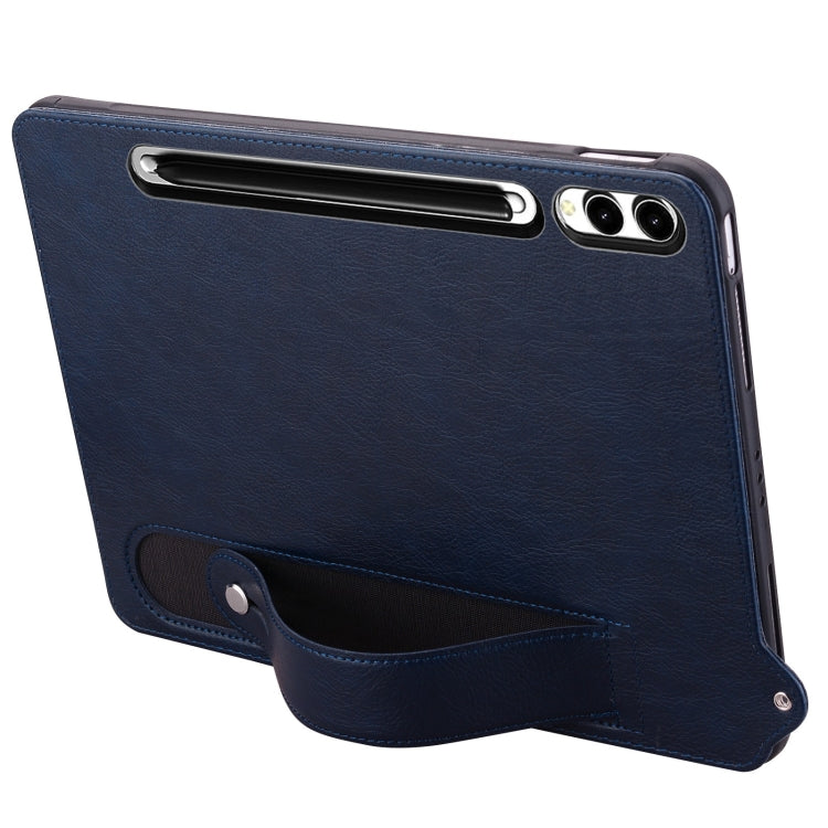 For Samsung Galaxy Tab S10+ / S9+ / S8+ TPU Leather Back Tablet Case with Wristband