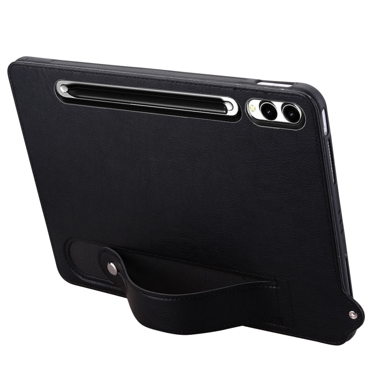 For Samsung Galaxy Tab S10+ / S9+ / S8+ TPU Leather Back Tablet Case with Wristband