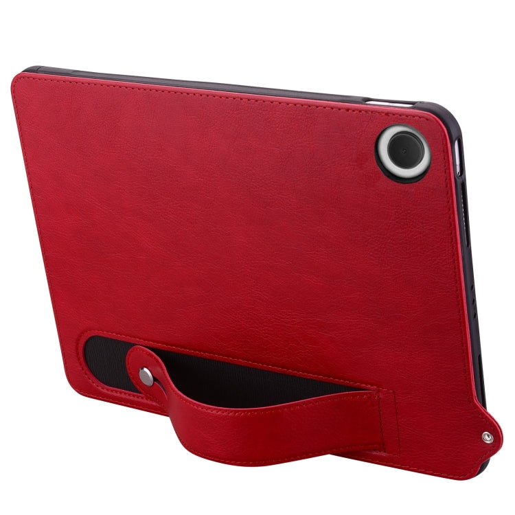 For Samsung Galaxy Tab A11 / A9 TPU Leather Back Tablet Case with Wristband