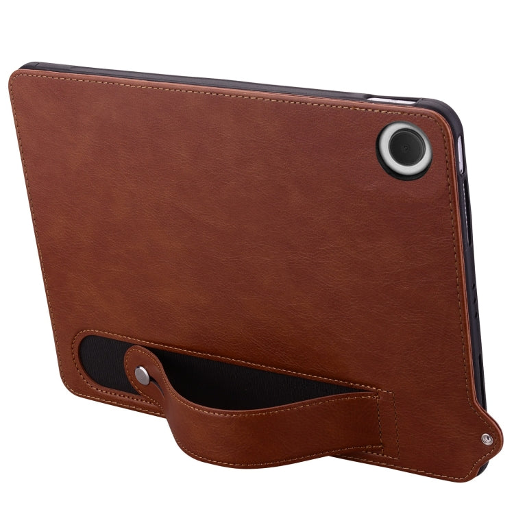 For Samsung Galaxy Tab A11 / A9 TPU Leather Back Tablet Case with Wristband