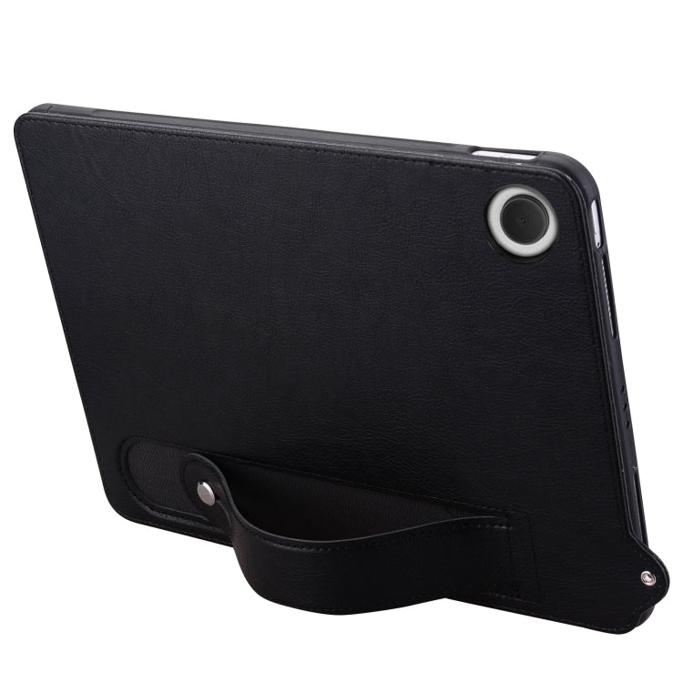 For Samsung Galaxy Tab A11 / A9 TPU Leather Back Tablet Case with Wristband