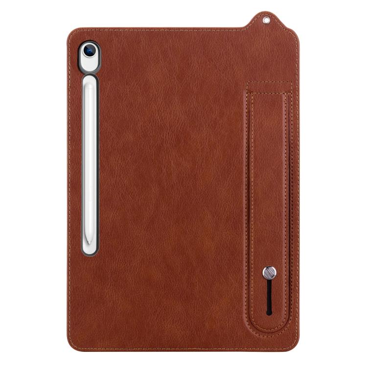 For Samsung Galaxy Tab S10 Lite / S10 FE TPU Leather Back Tablet Case with Wristband
