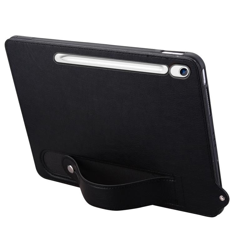For Samsung Galaxy Tab S10 Lite / S10 FE TPU Leather Back Tablet Case with Wristband