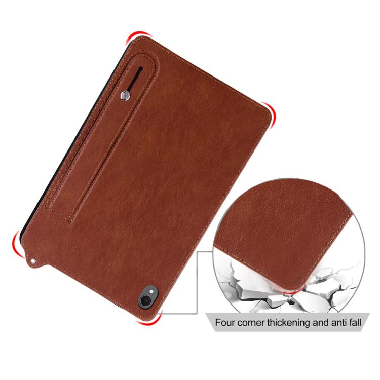 For Samsung Galaxy Tab S11 TPU Leather Back Tablet Case with Wristband