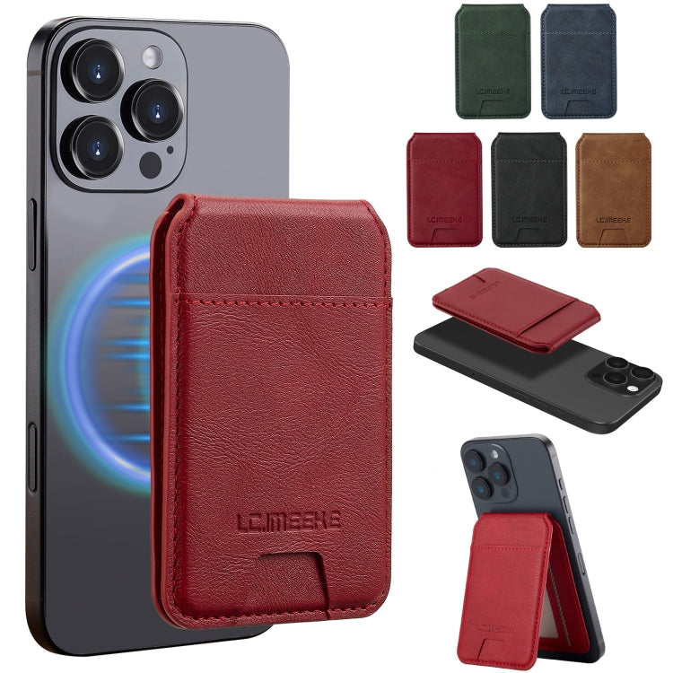 LC.IMEEKE 3-Cards MagSafe RFID Leather Card Bag
