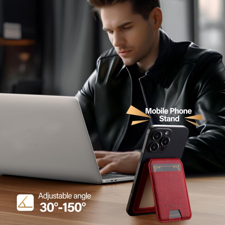 LC.IMEEKE 3-Cards MagSafe RFID Leather Card Bag