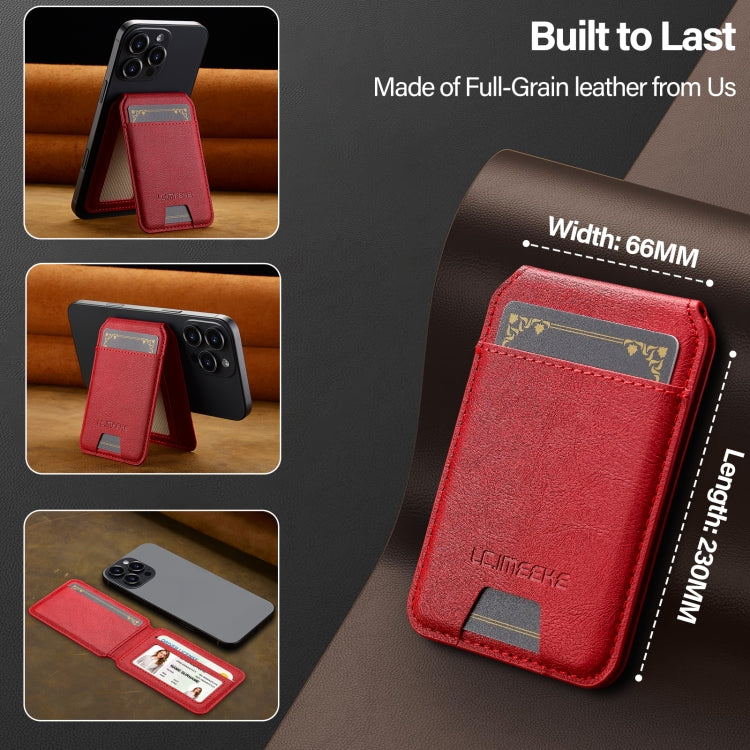 LC.IMEEKE 3-Cards MagSafe RFID Leather Card Bag