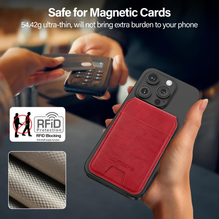 LC.IMEEKE 3-Cards MagSafe RFID Leather Card Bag