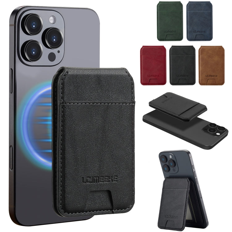 LC.IMEEKE 3-Cards MagSafe RFID Leather Card Bag