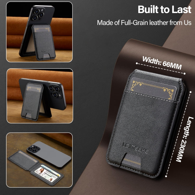LC.IMEEKE 3-Cards MagSafe RFID Leather Card Bag