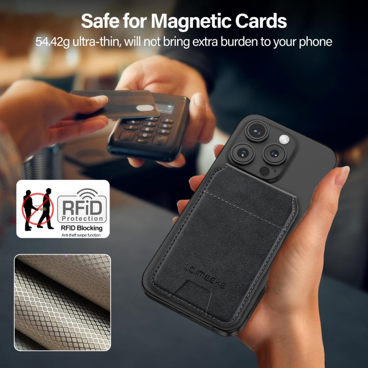 LC.IMEEKE 3-Cards MagSafe RFID Leather Card Bag