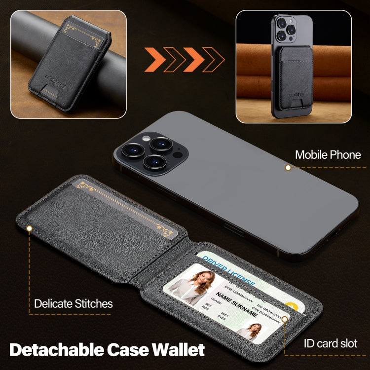 LC.IMEEKE 3-Cards MagSafe RFID Leather Card Bag