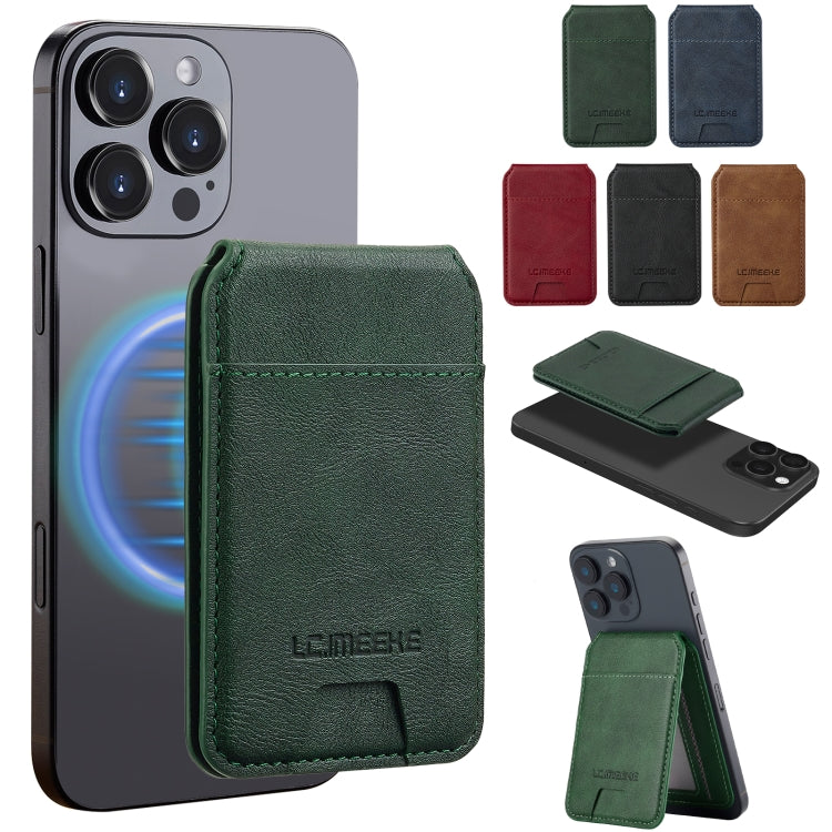 LC.IMEEKE 3-Cards MagSafe RFID Leather Card Bag
