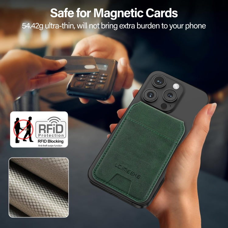 LC.IMEEKE 3-Cards MagSafe RFID Leather Card Bag