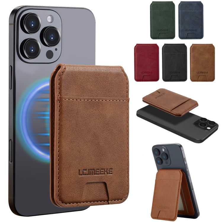 LC.IMEEKE 3-Cards MagSafe RFID Leather Card Bag