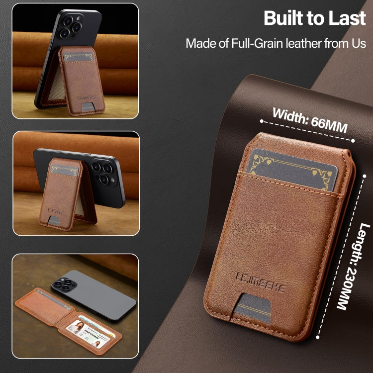 LC.IMEEKE 3-Cards MagSafe RFID Leather Card Bag