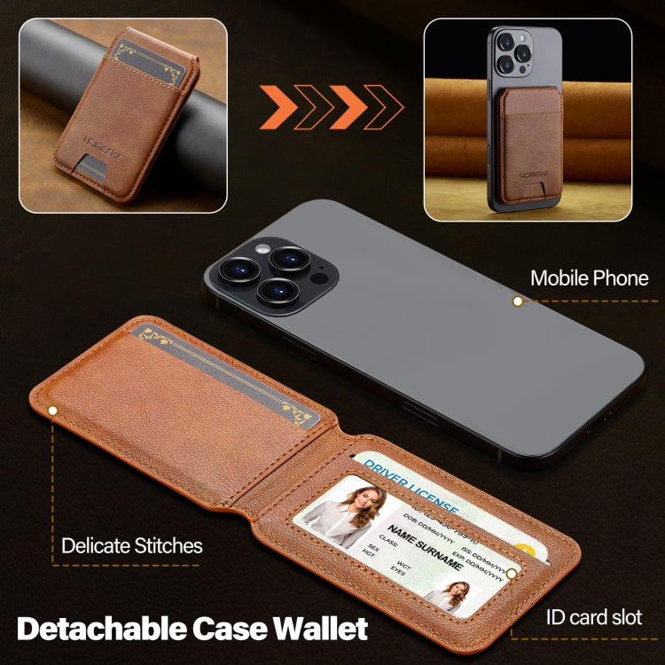 LC.IMEEKE 3-Cards MagSafe RFID Leather Card Bag