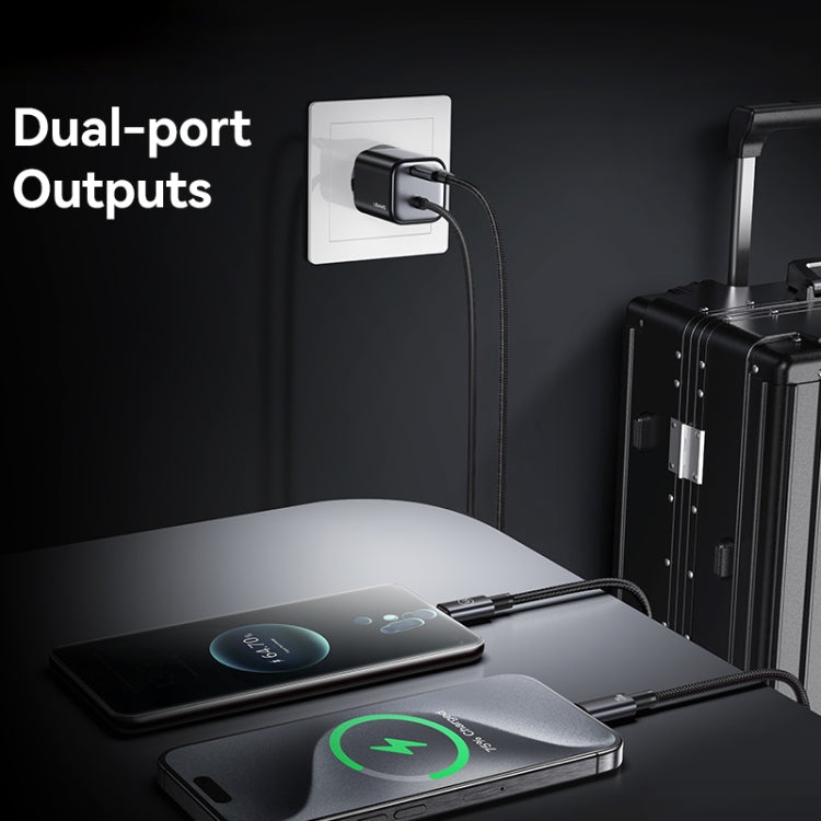 USAMS CC261 20W GaN Mini Type-C / USB-C Dual Port Fast Charger with Cable, EU Plug