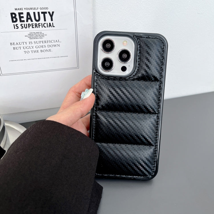 For iPhone 11 Pro Max Carbon Fiber Texture Down Jacket Phone Case