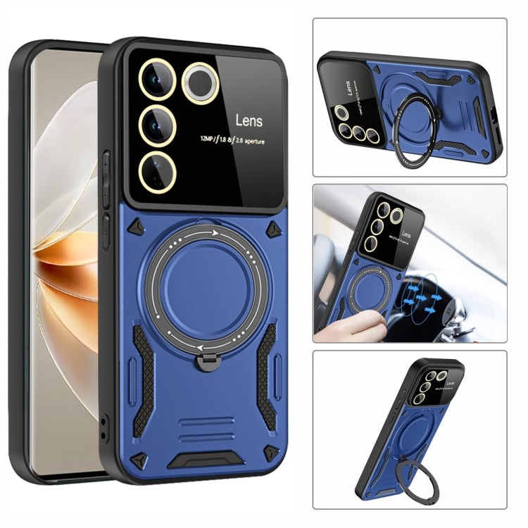 For vivo V27 / V27 Pro Global Large Window MagSafe Holder Phone Case
