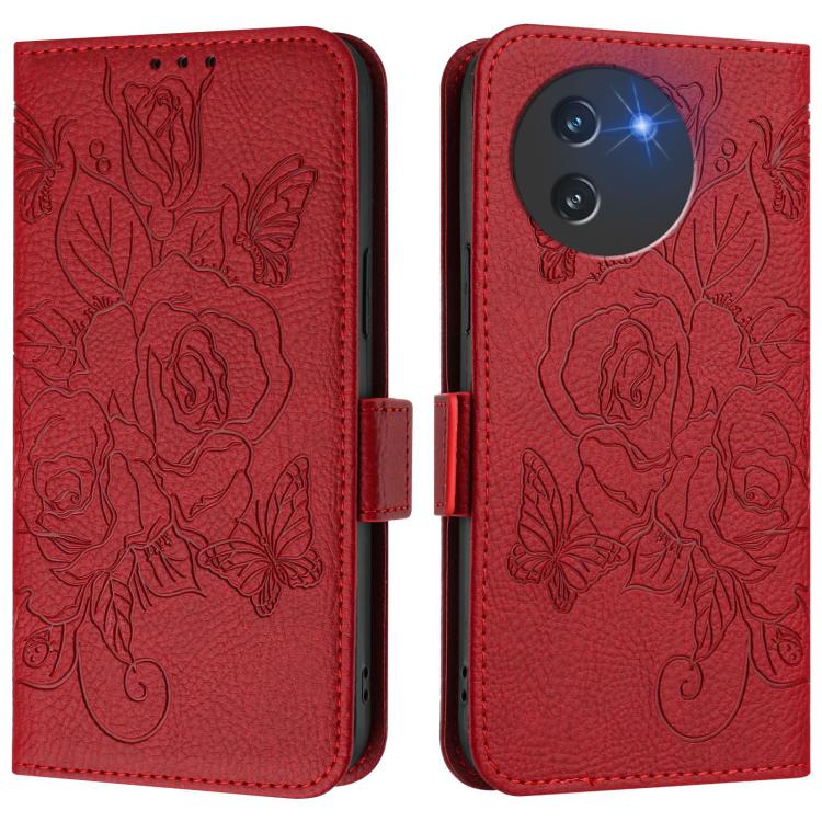 For Doogee Note 59 / Note 59 Pro Embossed Rose RFID Anti-theft Leather Phone Case
