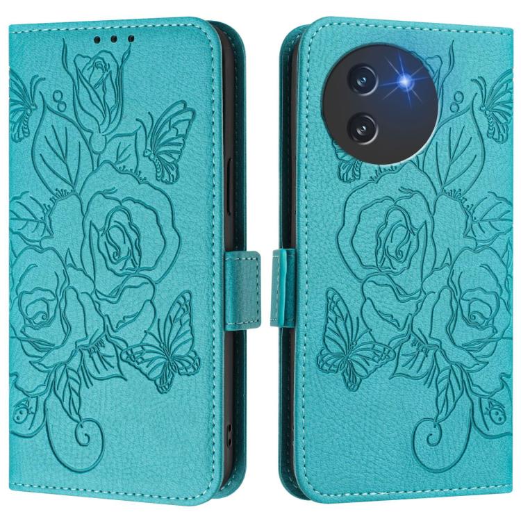 For Doogee Note 59 / Note 59 Pro Embossed Rose RFID Anti-theft Leather Phone Case