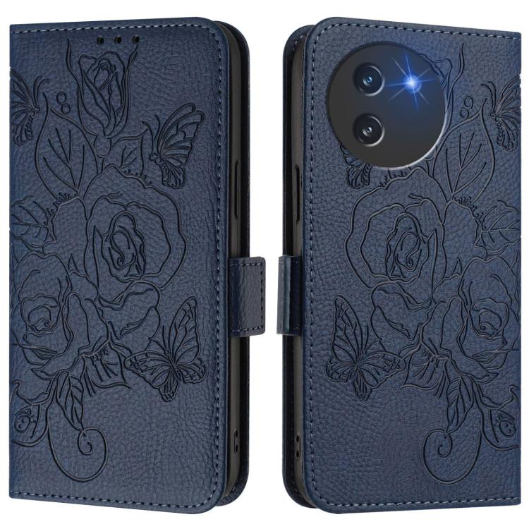 For Doogee Note 59 / Note 59 Pro Embossed Rose RFID Anti-theft Leather Phone Case