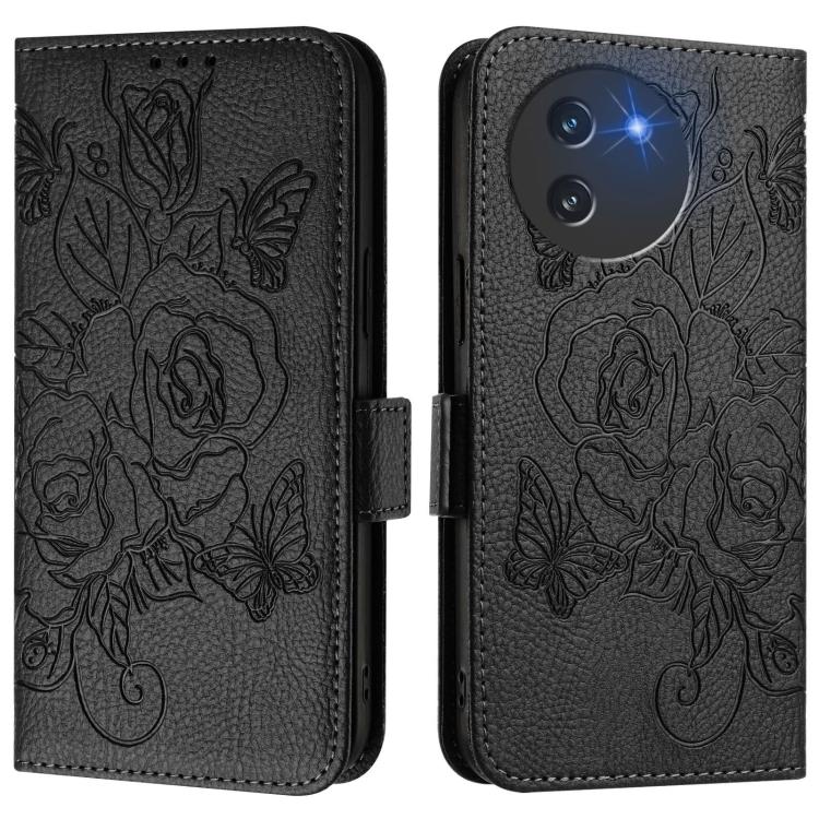 For Doogee Note 59 / Note 59 Pro Embossed Rose RFID Anti-theft Leather Phone Case