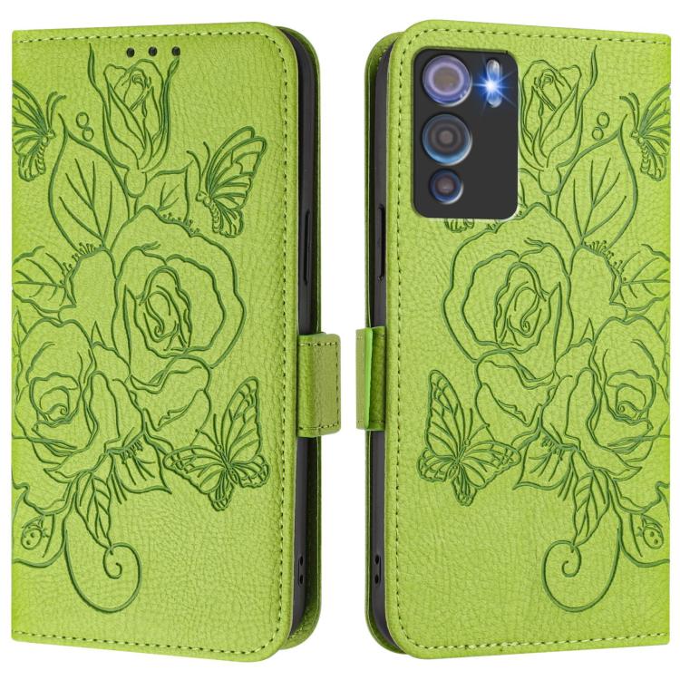 For Doogee N60 Pro Embossed Rose RFID Anti-theft Leather Phone Case