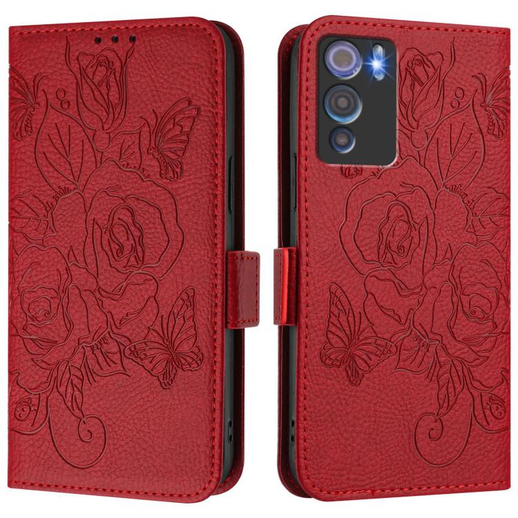For Doogee N60 Pro Embossed Rose RFID Anti-theft Leather Phone Case