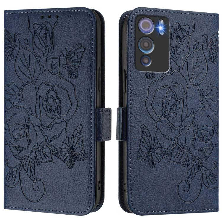 For Doogee N60 Pro Embossed Rose RFID Anti-theft Leather Phone Case
