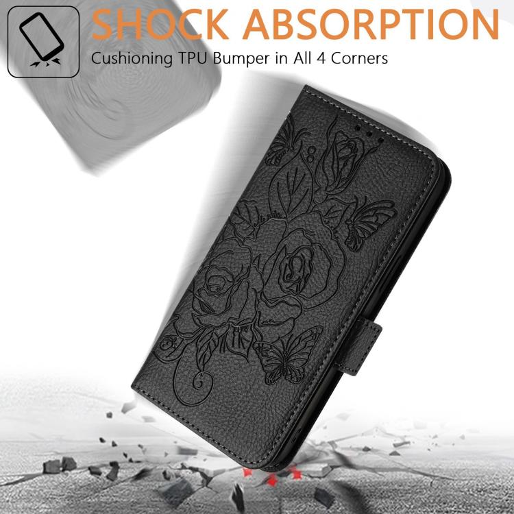 For Doogee N60 Pro Embossed Rose RFID Anti-theft Leather Phone Case