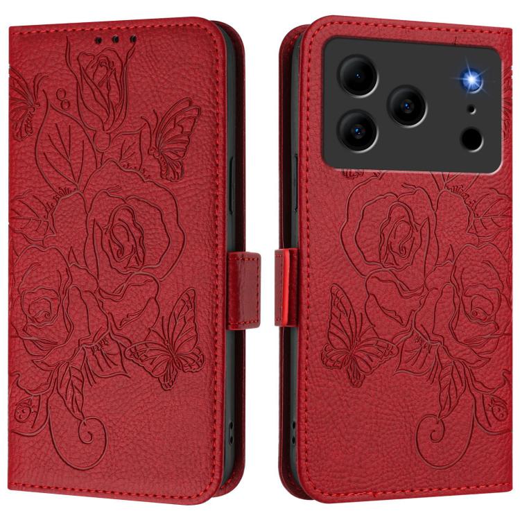 For Doogee Note 56 / Note 56 Pro Embossed Rose RFID Anti-theft Leather Phone Case